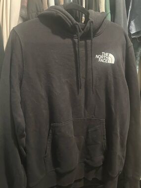 The North Face Black Pullover Hoodie with White Chest Logo